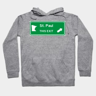 Saint Paul, Minnesota Highway Exit Sign Hoodie